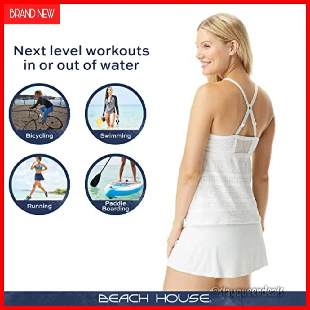 UPF50 Swim Skort for Women - Multi-Sport Skirt Bottoms with Zippered Pocket